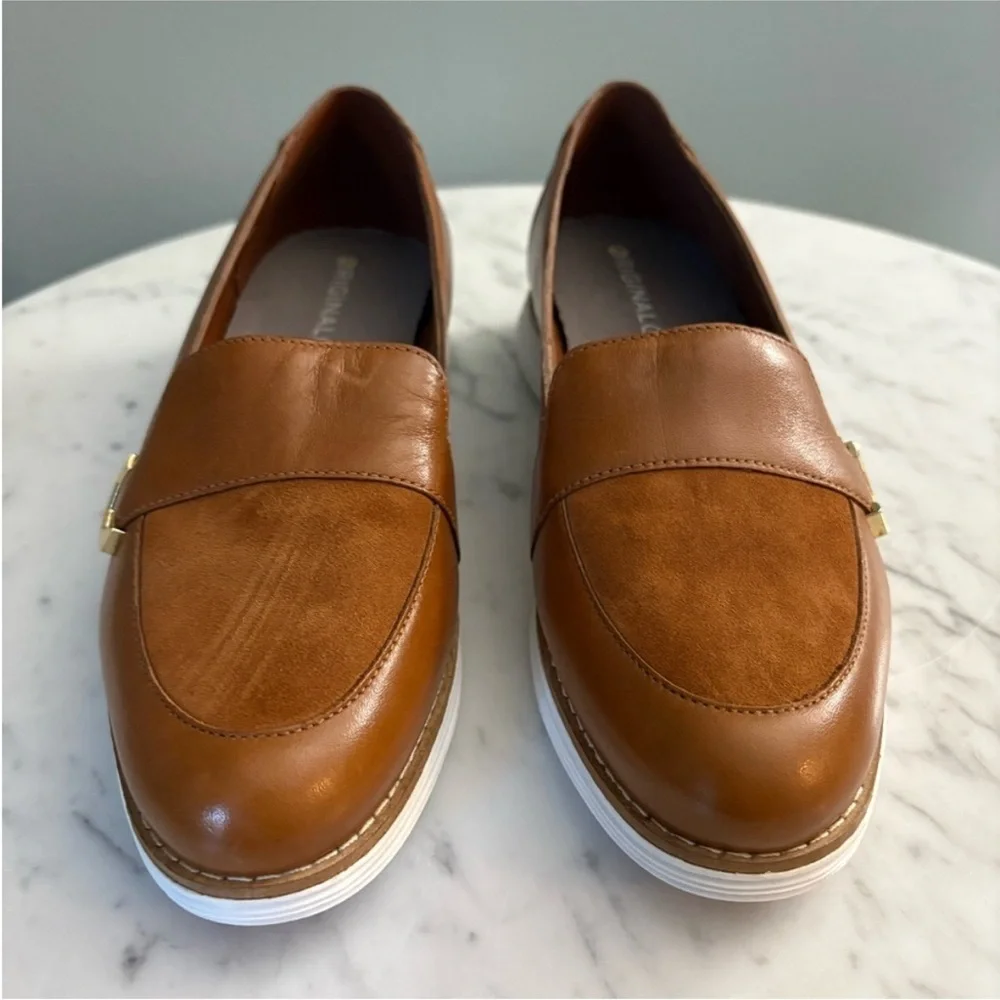 Cole Haan OriginalGrand C Buckle Loafers Brown Leather Comfort Flats 6.5B NWT